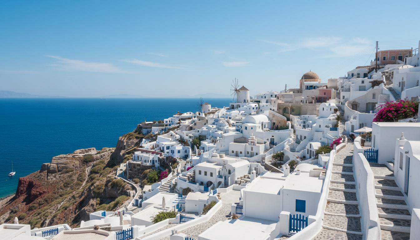 White hillside village